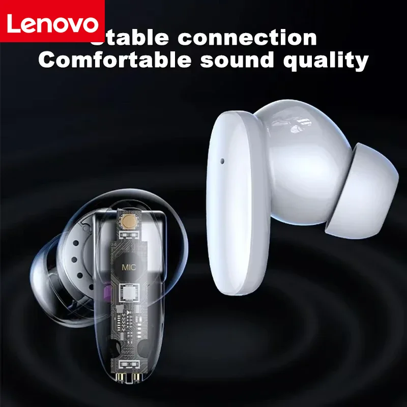 Lenovo Wireless Noise-Cancelling Wireless Bluetooth 5.4 Earphones TWS HiFi Sound Gaming Earbuds IPX5 Waterproof for Sports Daily