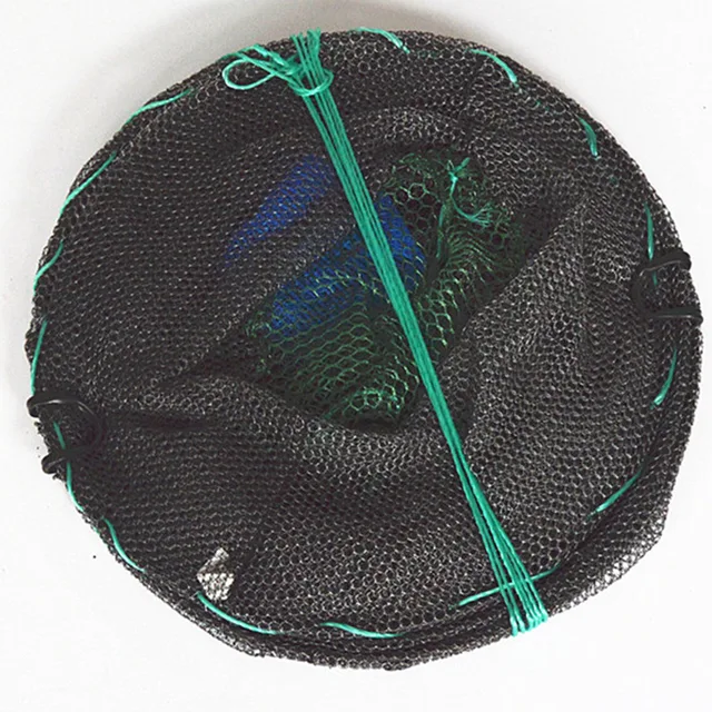 1Pcs Collapsible Steel Wire Nylon Net Fish Cage Mesh Fine Trap For Crab Shrimp And Crayfish Fishing Tackle Outdoor Enthusiasts 5