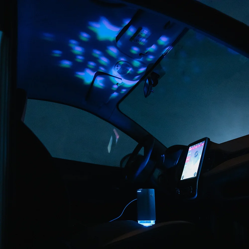 320ML USB 자동차 가습기 에센셜 오일 디퓨저 나노 스프레이 기술 깨끗한 공기 스킨 케어를위한 LED 라이트 프로젝터