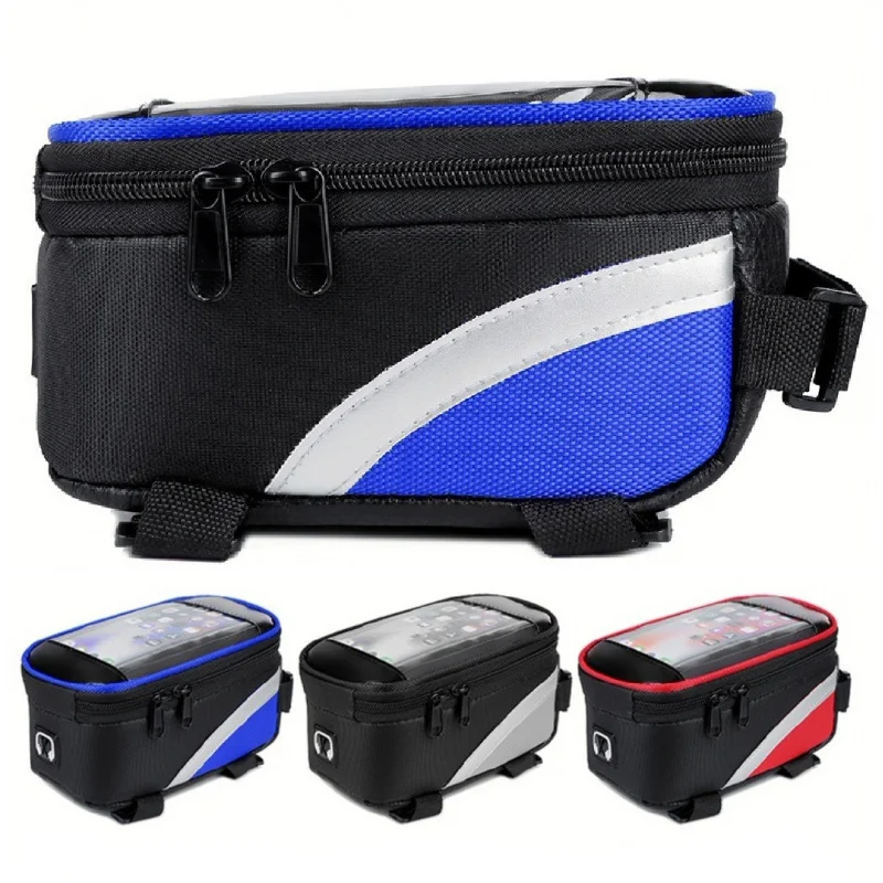 

Bicycle bag beam bag tube bag anti-splashing touch screen mobile phone bag mountain bike front beam bag riding bag handlebar bag