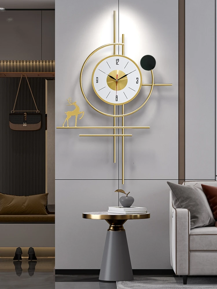 

Creative Fashion Wall Clock Large Living Room Art Light Luxury Hanging Watch Silent Wall Clock Modern reloj de pared Home Decor