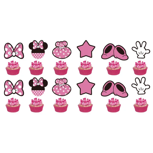 Disney Minnie Mickey Winnie the pooh happy birthday cake topper party decoration for kid baby shower favor cake Supplies series - AliExpress for Minnie Mouse Cupcake Toppers Free Printable