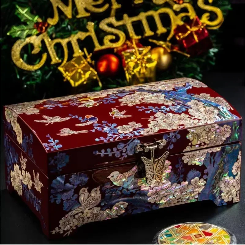 

Chinese Style Wooden Jewelry Box, Lacquer Shell, Storage Containers, Makeup Closet, Organize Fine, Wedding Gift, Tanabata