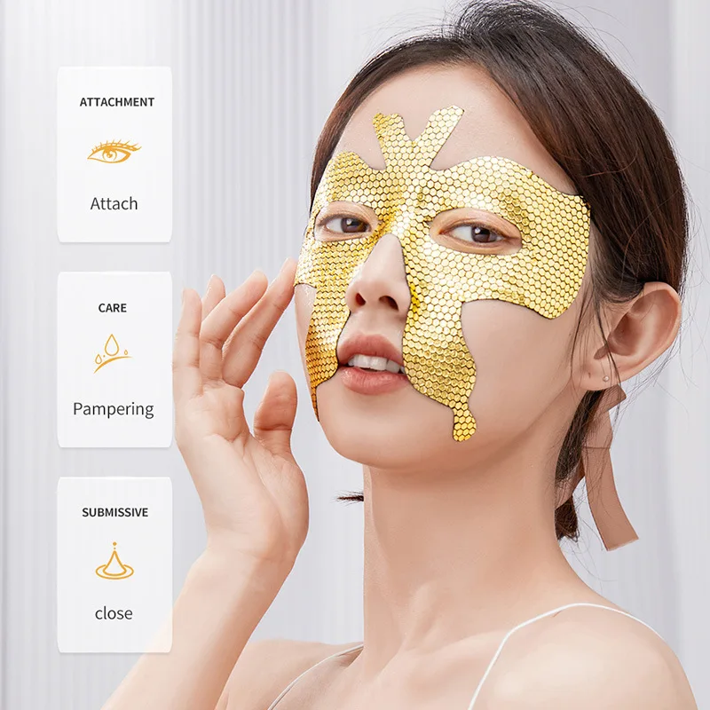 10pcs/set SADOER Golden Collagen Eye Mask Moisturizing Firming Smooth Anti Dark Circle Eye Pathes Eyes Masks Skin Care 4