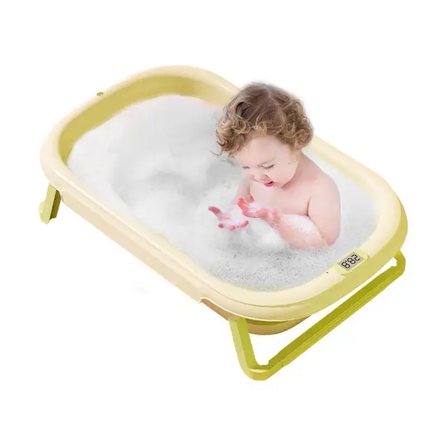 Bañera plegable para bebé recién nacido, Gel de ducha portátil, ecológica,  antideslizante, segura - AliExpress