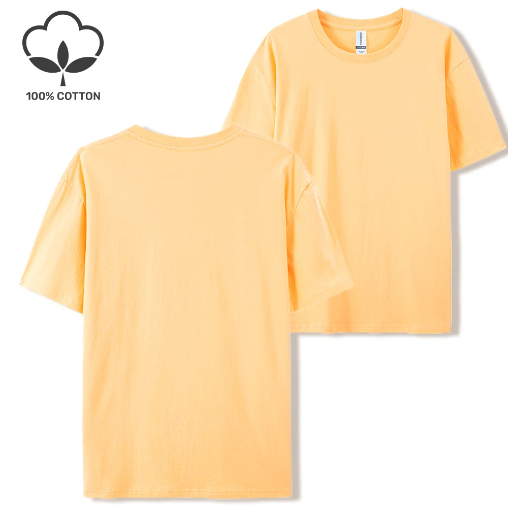 20 Farben einfarbig Sommer weiche 100 % Baumwolle Damen T-Shirts Y2K lose Kleidung Mode T-Shirts Straße mehrfarbig Kurzarm – Detail 20