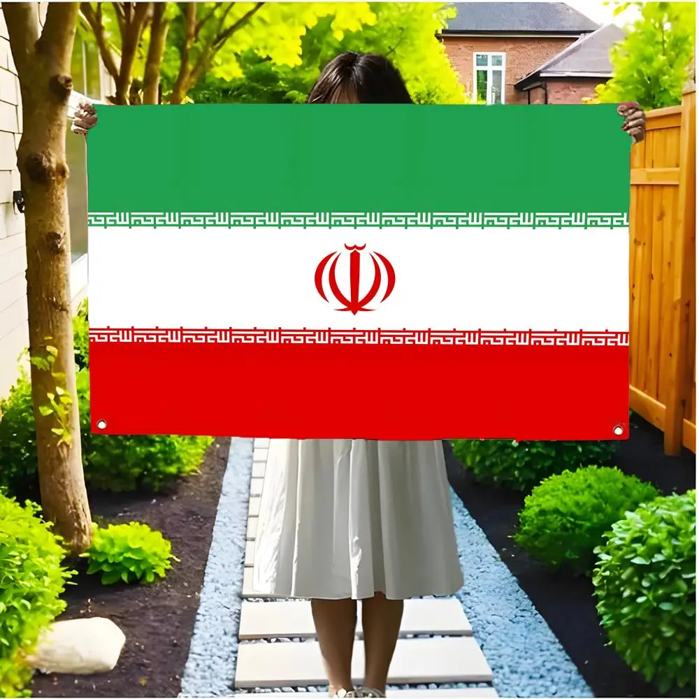 World Cup National Flag Iran Flags Edgeless four-ring hanging decor indoor outdoor compatible easy for hanging display