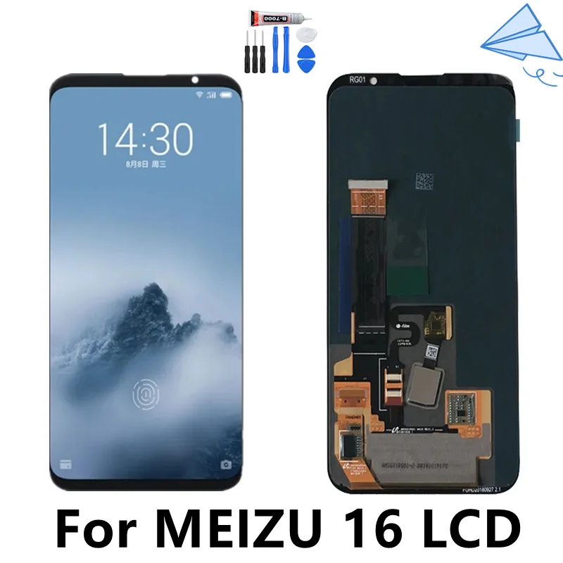 

100% Tested 6.0 inches AMOLED For Meizu 16 16th LCD Display Screen Touch Panel Digitizer For Meizu16 16th M882H M882Q LCD