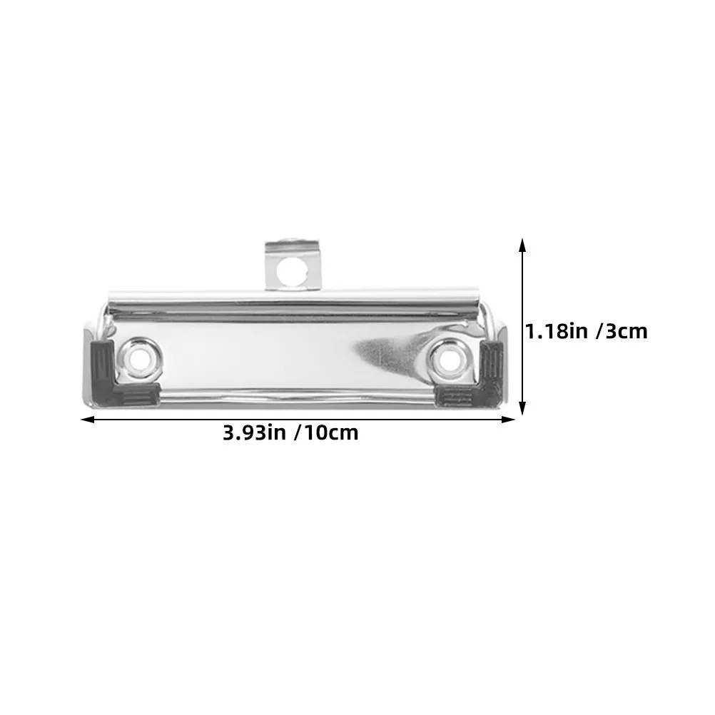 10Pcs 문서 보드 파일 정리용 금속 클립보드 클립 고무 발이 있는 인덱스 클립 걸이 구멍이 있는 헤비 듀티 오피스용 클립
