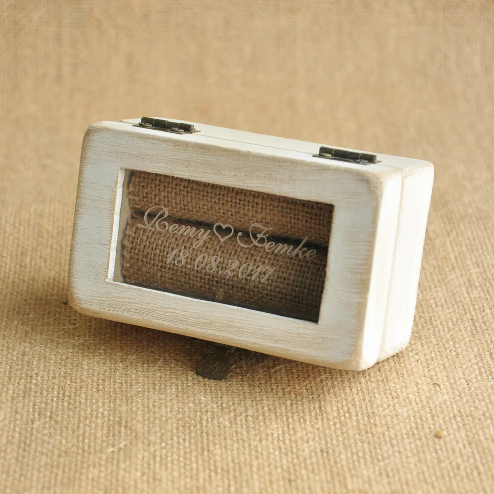 

Personalized Wedding Ring Bearer Box Wooden Ring Box Custom Names Box Jewelry Storage Box Anniversary Gift Wedding Ring Holder
