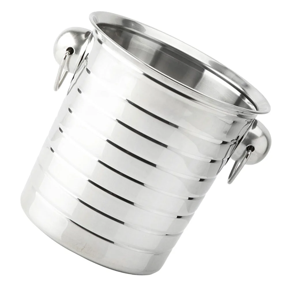 Portable Stainless Steel Holder Ice Bucket Ice Storage Bucket 3L