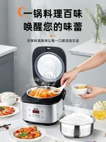 Cuiseur à riz électrique 5L, chauffe-aliments intelligent, boîte à déjeuner électrique à faible teneur en sucre, séparation de soupe de riz en acier inoxydable, cuiseurs à riz 220V 2