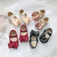 

Baby Shoes Soft Sole Wear Resistant Solid Color Bowknot Princess Shoes Little Girl Spring Outdoor Travel Casual Shoes Kids Shoes