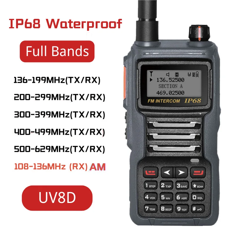 Ruyage IP68 Waterproof NOAA Weather Channel Full Band Ham Amateur 2 Way  Radio 199CH Walkie Talkie AM Air Aviation Band Satcom - AliExpress