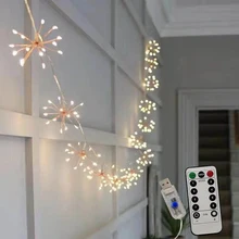 

LED Firework Light Dandelion Explosion Star Light String Christmas Copper Wire Light String USB Remote Control Curtain Light