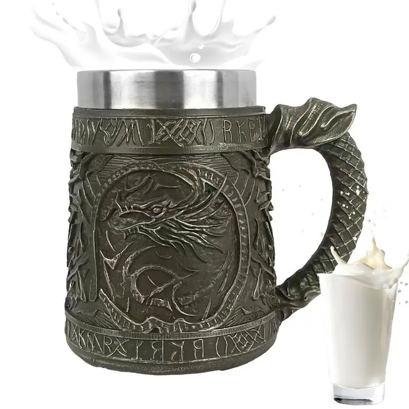 

Dragons Coffee Mug 600ml Cups For Drinking 304 Stainless Steel Inner Coffee Mugs For Men Mug For Bar Restaurant Vintage Bar