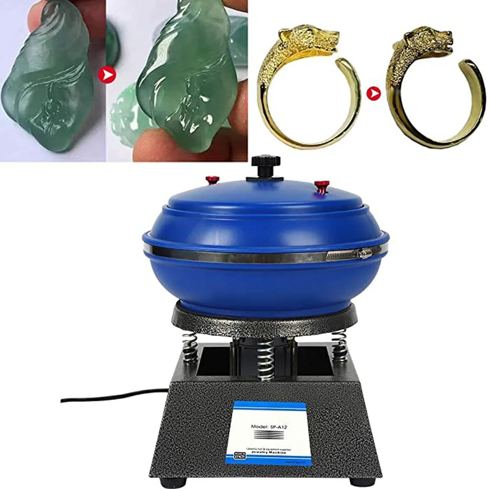 12 inch Vibration Tumbler Jewelry Polisher Metal Jade Jar Polishing Cleaning Machine Tumbler