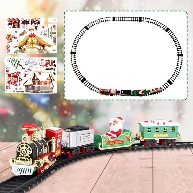 Train électrique de noël avec lumières et sons, décoration d'arbre de noël,  ensemble de voie ferrée pour filles et garçons, cadeaux du nouvel an -  AliExpress