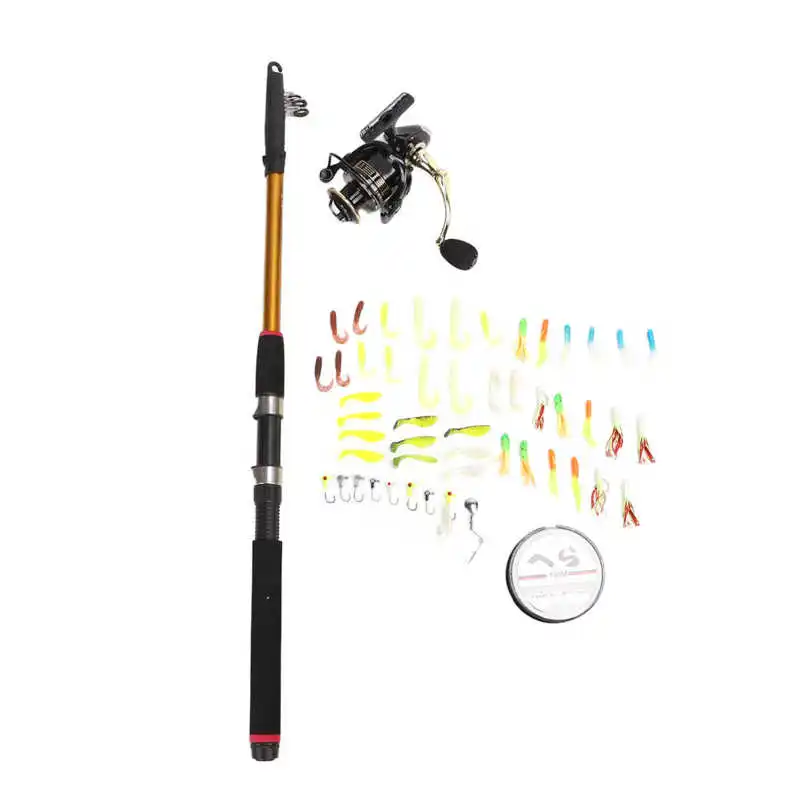 Retractable Fishing Rod and Reel Combos Full Kit Telescopic Fishing Pole  with Spinning Reel and Soft Bite Fishing Hook Line