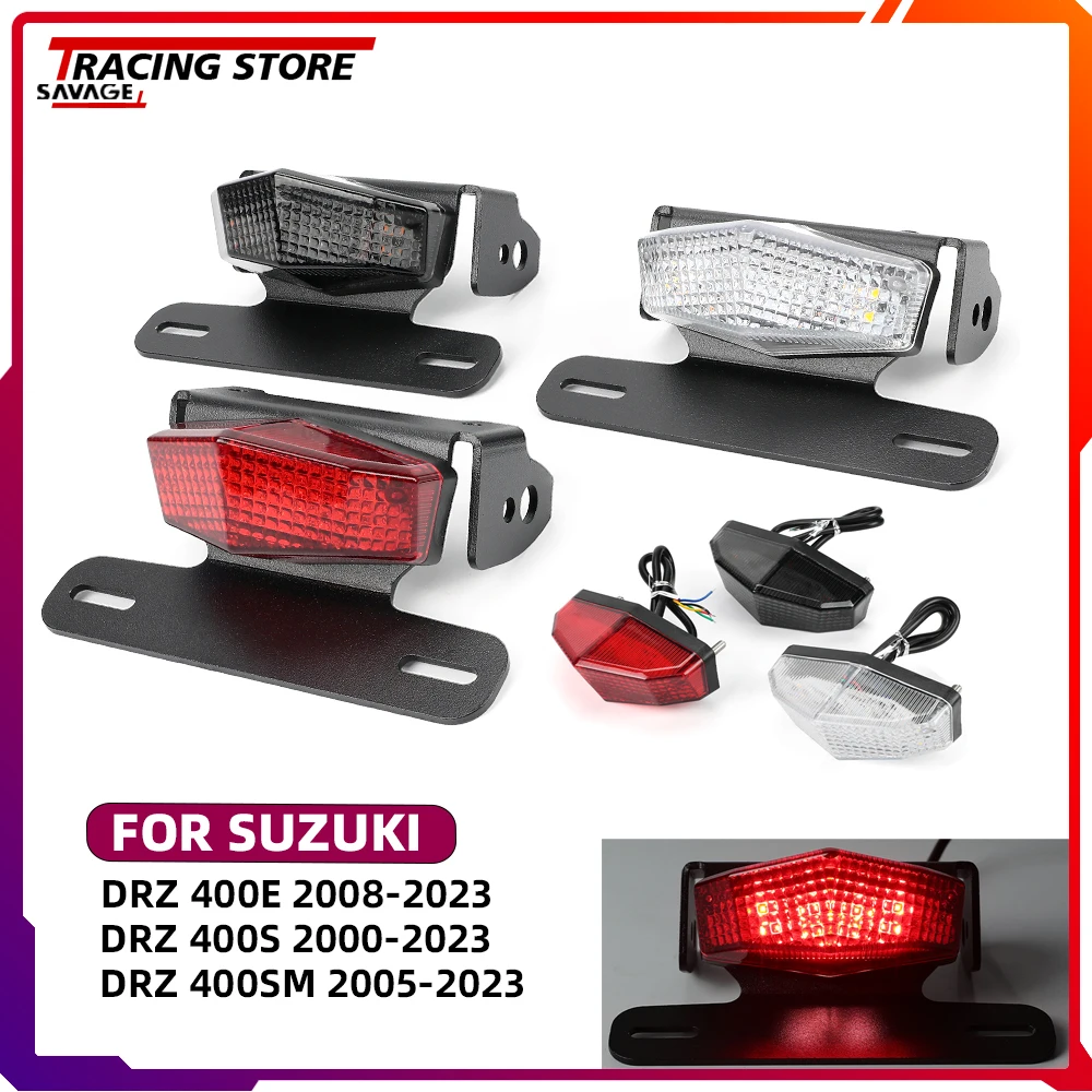 

For SUZUKI DRZ 400SM 400E 400S LED Turn Signal Driving Brake Light Rear License Plate Holder DRZ400E/S/SM Motorcycle Accessories