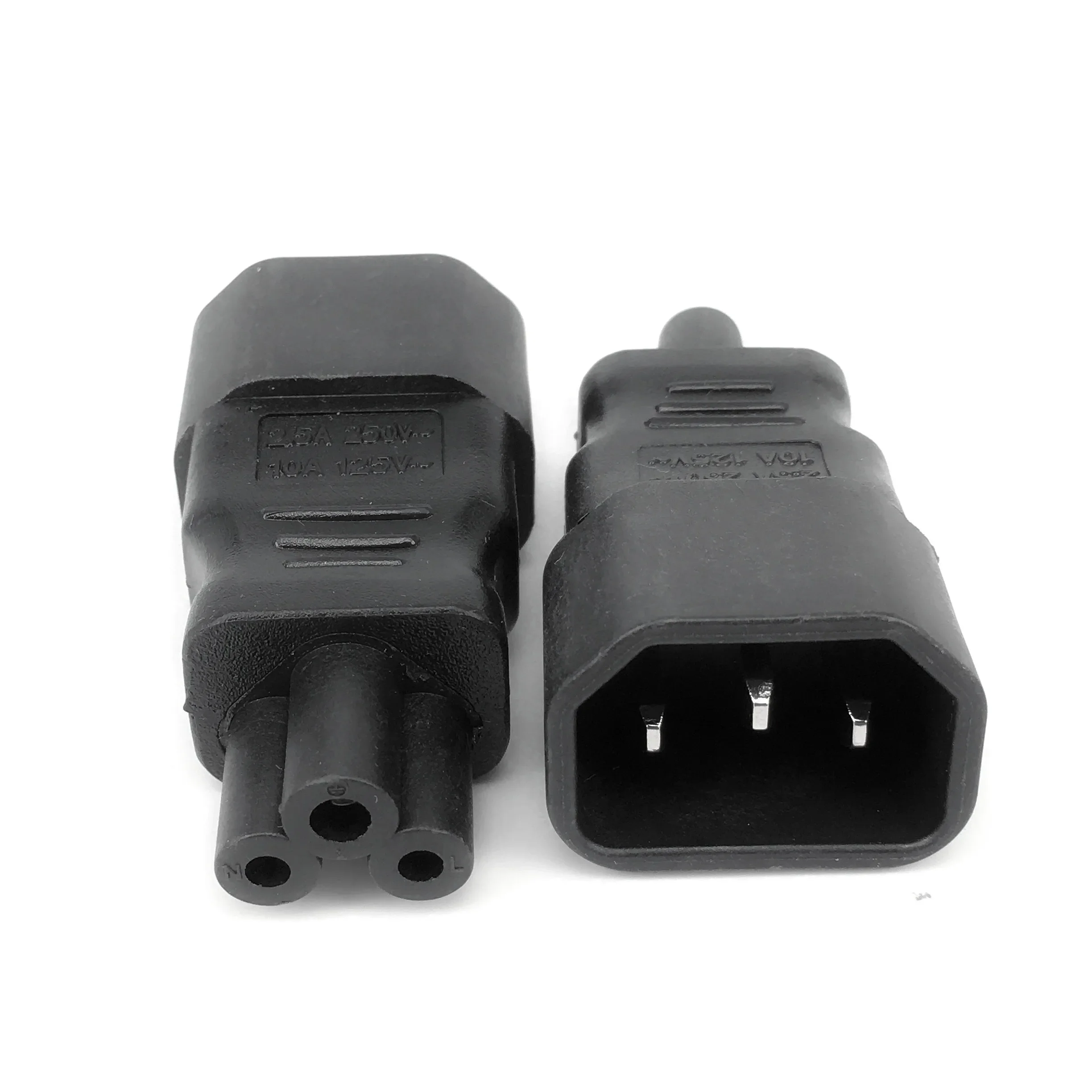 2PC Universal Power Adapter IEC 320 C14 to C5 Adapter Converter C5 to ...