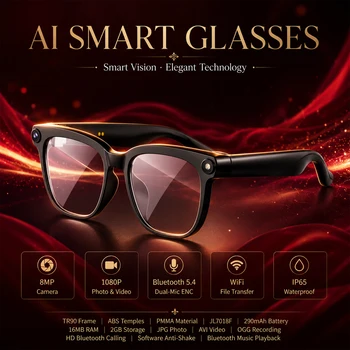 Occhiali Smart AI con Assistente Intelligente 2026 Nuovi, Impermeabili IP65, Fotocamera HD da 800W, Supporto Registrazione Foto e Video, Funzione di Traduzione AI