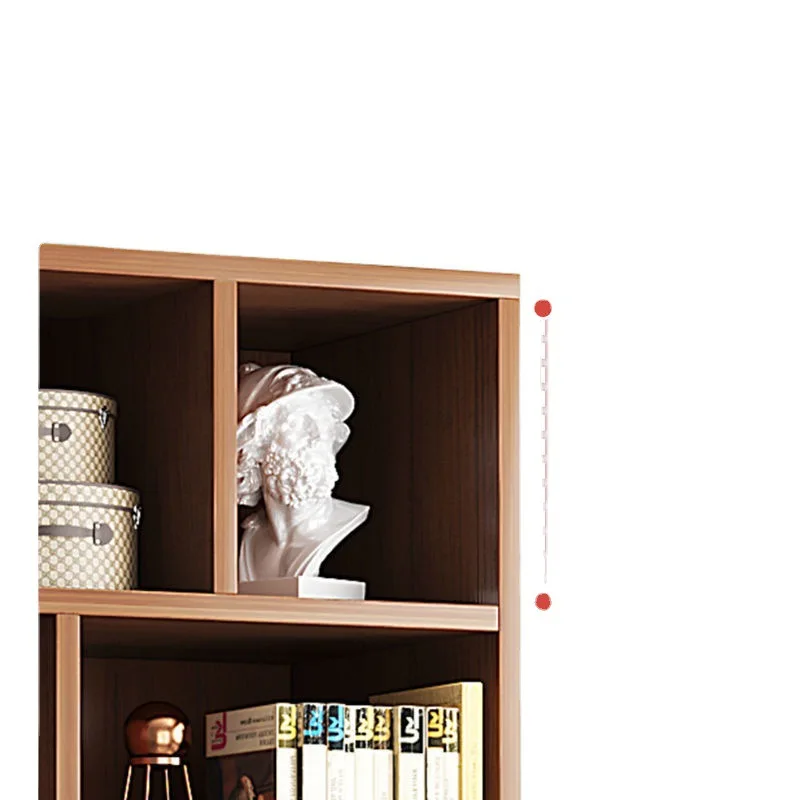 간단한 나무 책장, 바닥부터 벽까지 정리, 거실 침실 수납 랙, 홈 격자 무늬 사물함