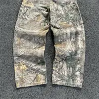 2024 Y2k Style Leaf Print Jeans Vintage Oversized Hip Hop Streetwear Men Women Goth Fashion Wide Loose Pants 2