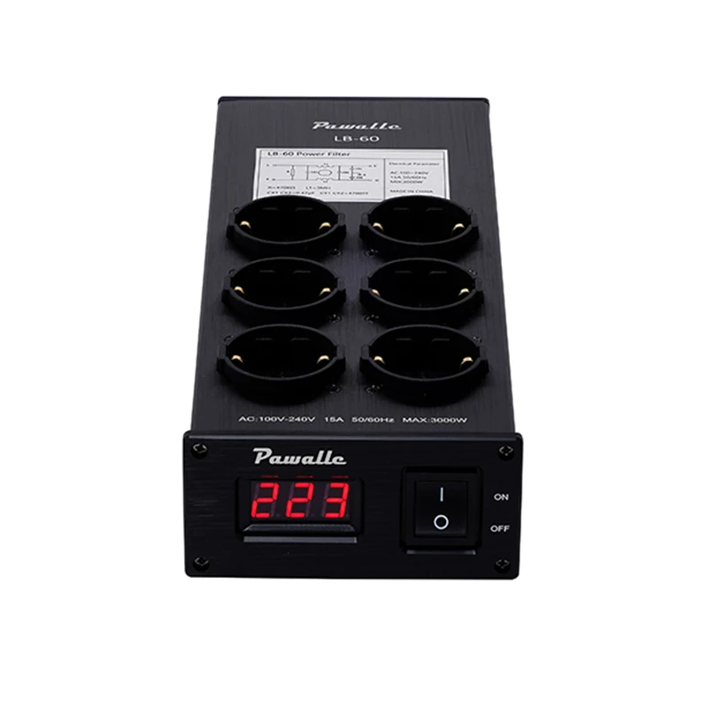 Фото Pawalle LB60 EU фильтр питания с защитой от вспышки и внешней мощности с защитой от перегрузки и функцией отображения напряжения №1