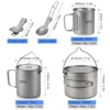 Lixada Titanium Cup Pot Ultralight Portable Cup Hanging Pot with Lid and Foldable Handle Outdoor Camping Hiking Backpacking 2