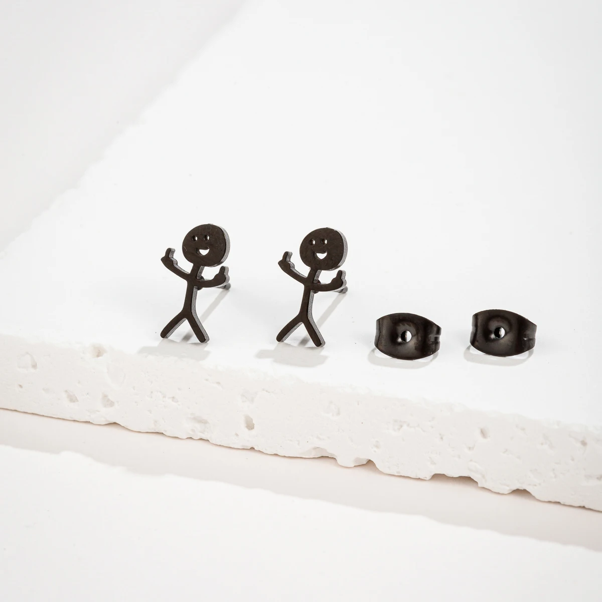 Funny Middle Finger Stud Earrings Stainless Steel Simple Finger Earrings for Women 1 Pair stud earrings
