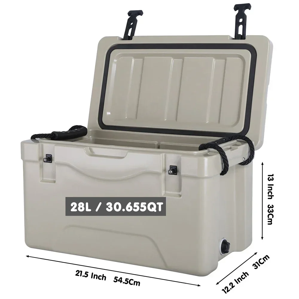 30QT 28L Rotomolded Cooler Box Waterproof Insulated Wine Cooler Box Roto-molded Coolers for Hunt Boat