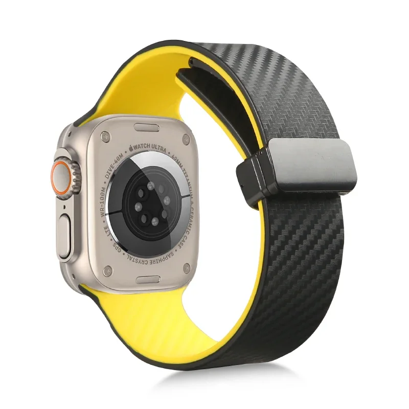 Carbon Fiber Pattern Magnetic Watch Strap Bracelet