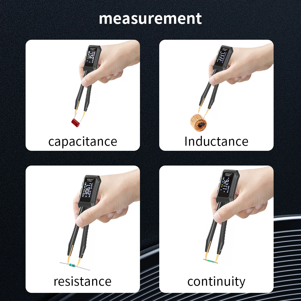 ZOYI Portable Digital Smart Tweezer-style ZT-MD1 LCR SMD Tester for Resistors, Capacitors, and Inductors 3