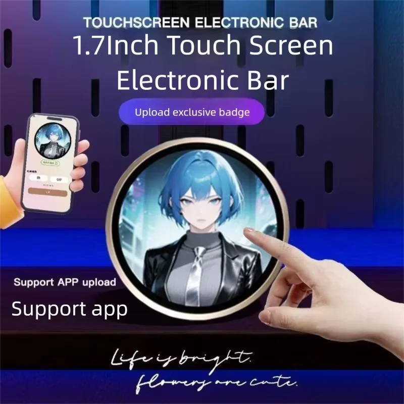 E-Badge HD 다이나믹 디스플레이 스마트 핀, E-Badge 블루투스 애니메이션 디지털 핀, 사진 및 애니메이션을 위한 앱 제어 기능 포함