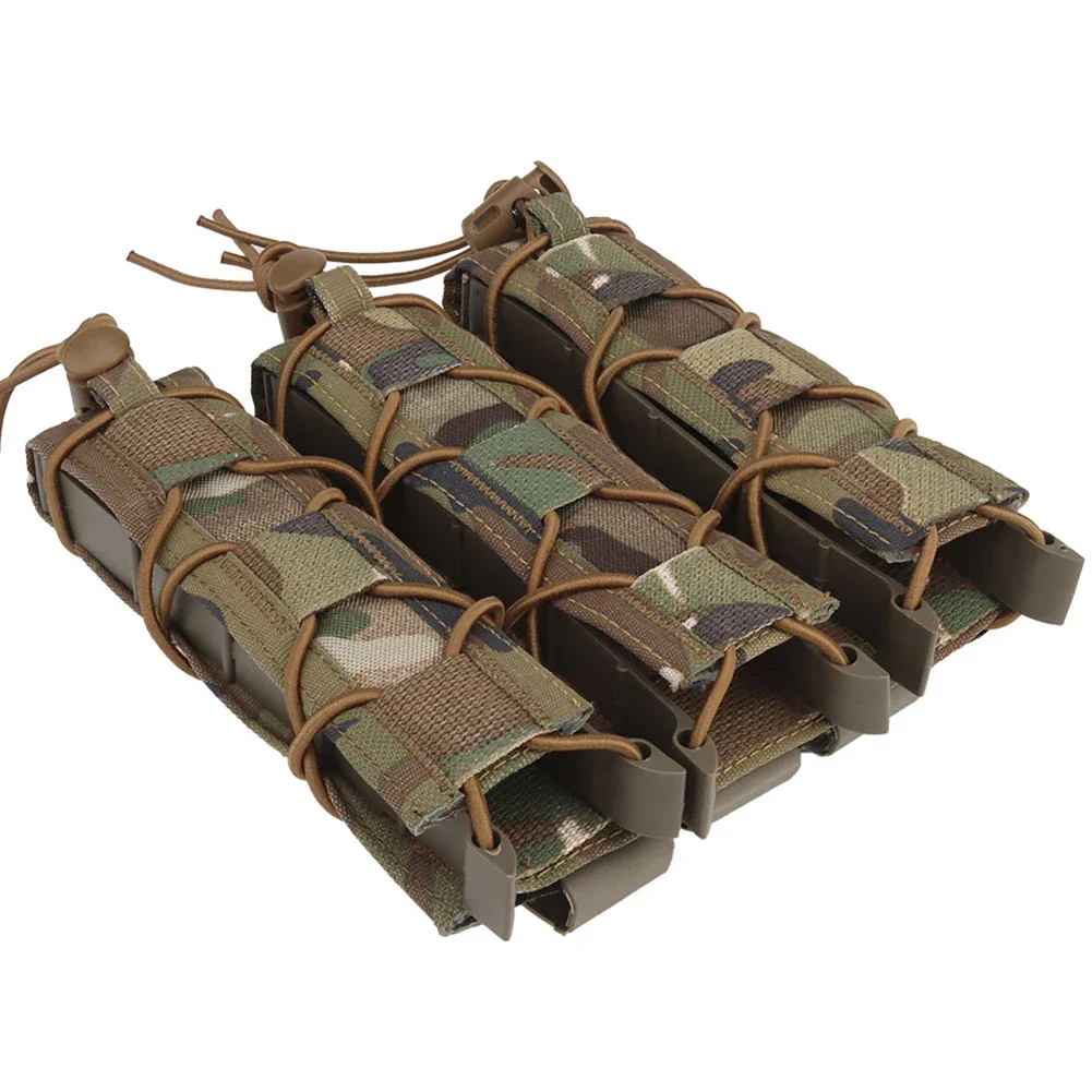 Tiger Type Long Triple Mag Pouch Molle Magazine Carrier for Flashlight Pistol Extended Mag UMP9 UMP40 UMP45 MP5 MP9 MP10 MPX 3