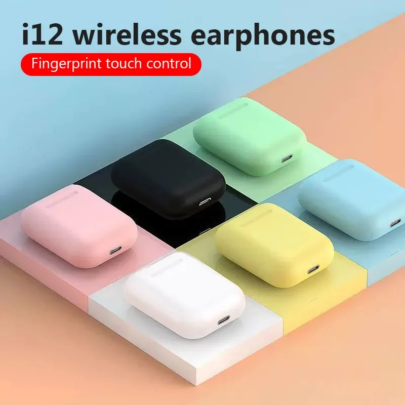 Bluetooth Earphones New i12 TWS Wireless Bluetooth Headset with Mic In-Ear Stereo Earbuds Fone Bluetooth Earphones Sports Gaming Headphones