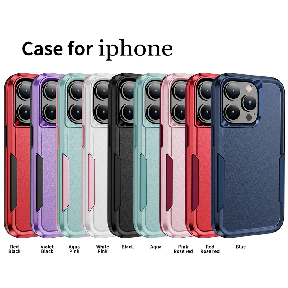 Heavy Duty Drop Shockproof Phone Case For Iphone 17 16 15 14 13 12 11 Pro Max 16e Plus Air Anti-Scratch Rugged_voghion.com
