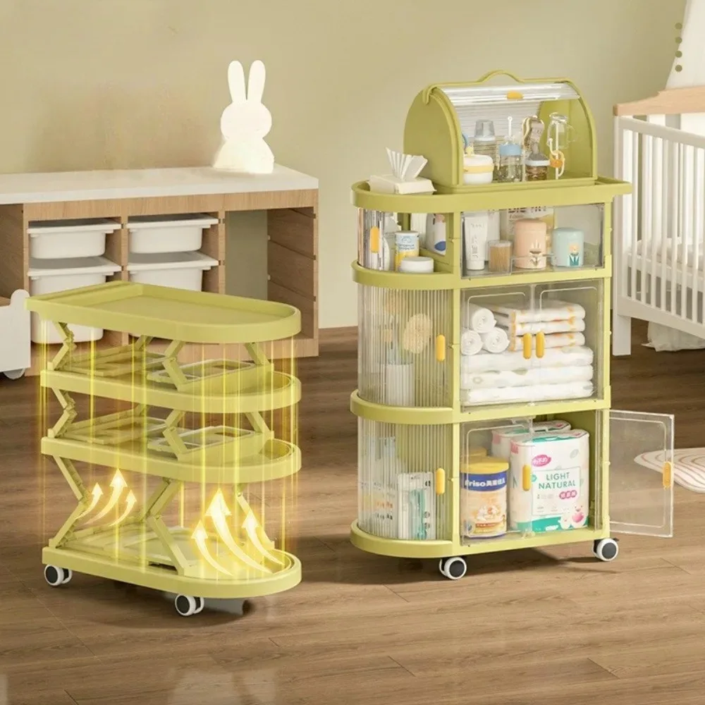 Simple Trolley Rack Baby Supplies Snack Toys Sundries Storage Rack Kitchen Living Room Mobile Multi-Layer Organizerstorage