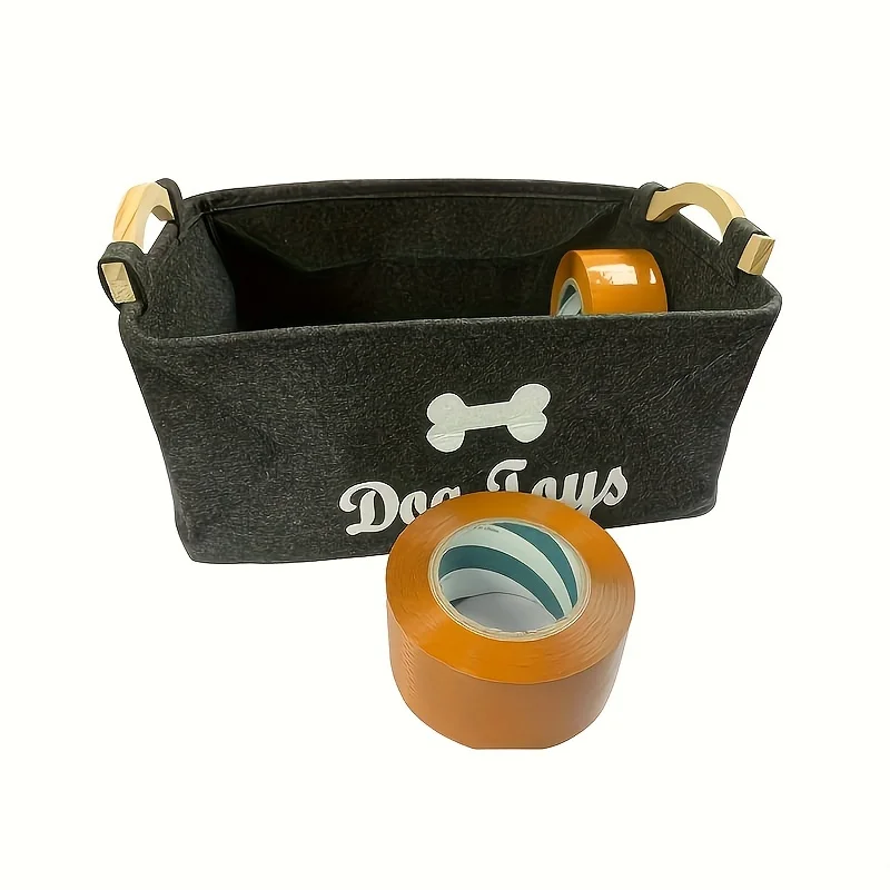 Spacious Pet Storage Basket - Foldable & Versatile Organizer with Sturdy Handles for Dog Toys, Clothes & Grooming Supplies 4