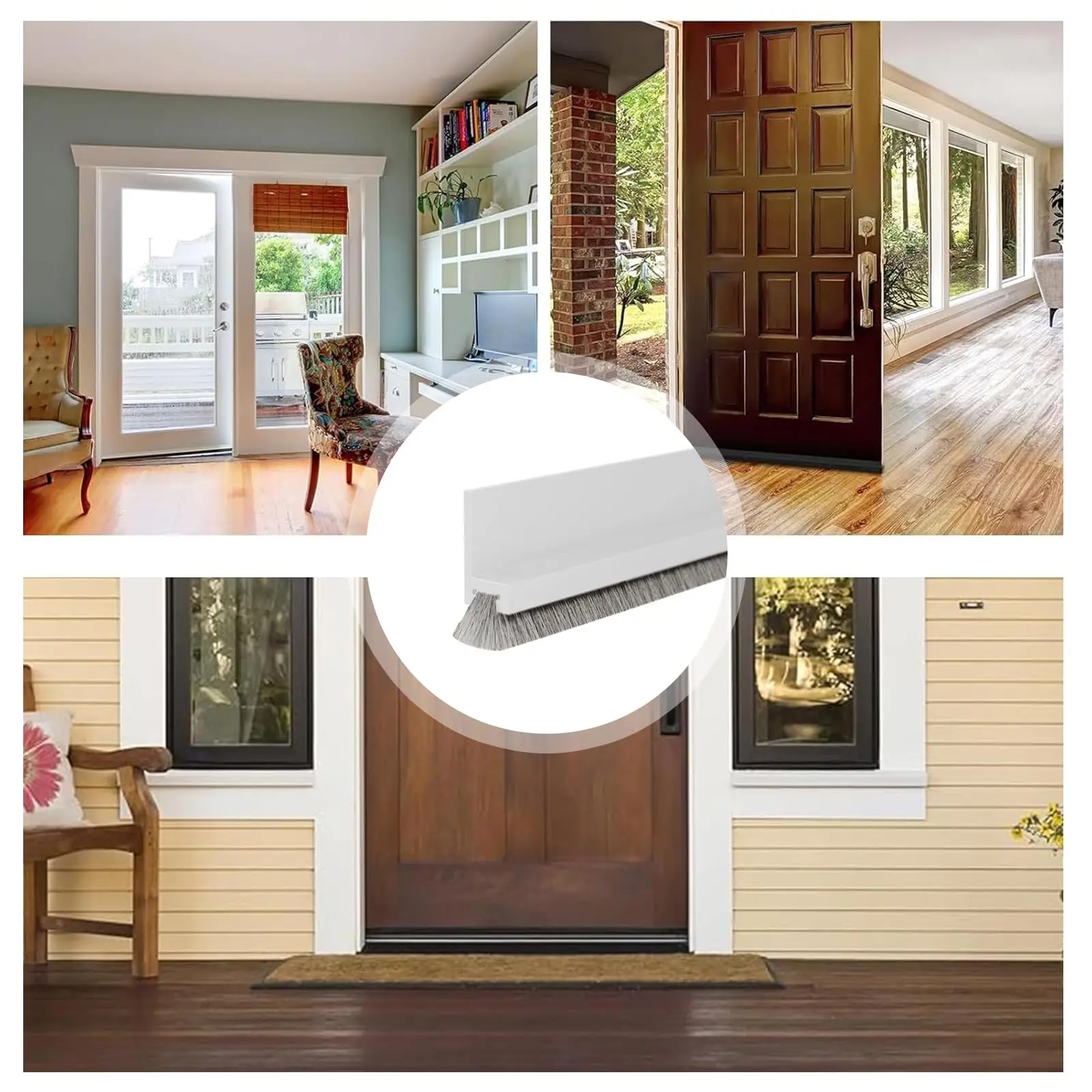 Universal Self-Adhesive Brush Seal Strip - Insect & Sound Barrier for Doors and Windows, Easy Installation