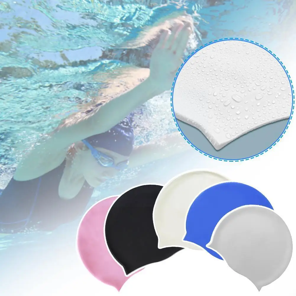 

Swimming Caps For Men Women Adult Silicone Swimming Cap Waterproof Swim Pool Caps Diving Hat Protect Teens Diving Equipment G5I6