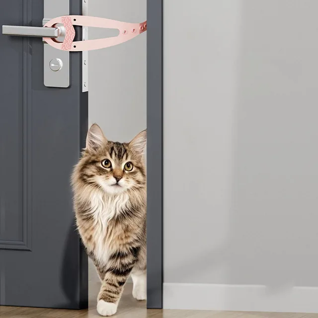 Pet Door Stopper for Cats & Dogs - Adjustable Gap Holder No Drilling Anti-Scratch Door Guard | Safe Entry Exit Pet 3