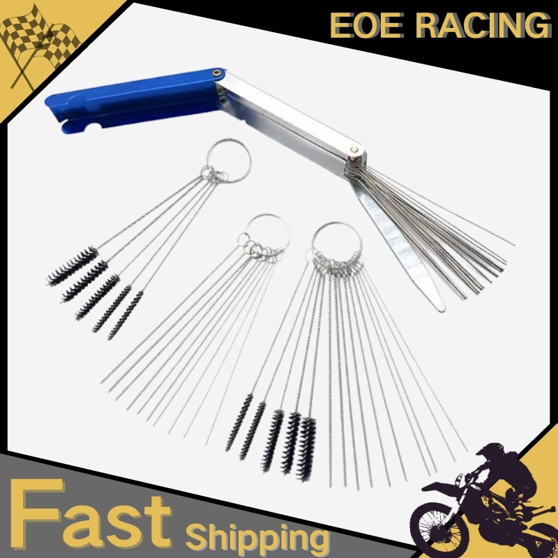 For Automobile Motorcycle ATV Welder Carb Chainsaw Carburetor Carbon Dirt Jet Remove 13 Cleaning Needles 15 Brushes Tool Kit