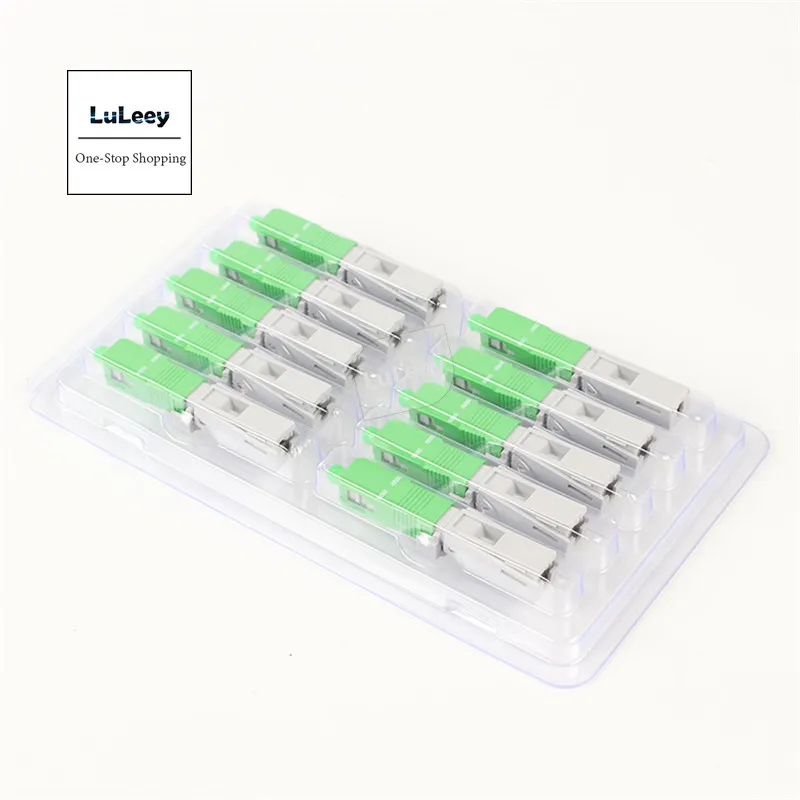 SC APC quick connector, cold connector, optical fiber connector, embedded single mode optical cable, Green T3, 200PCs