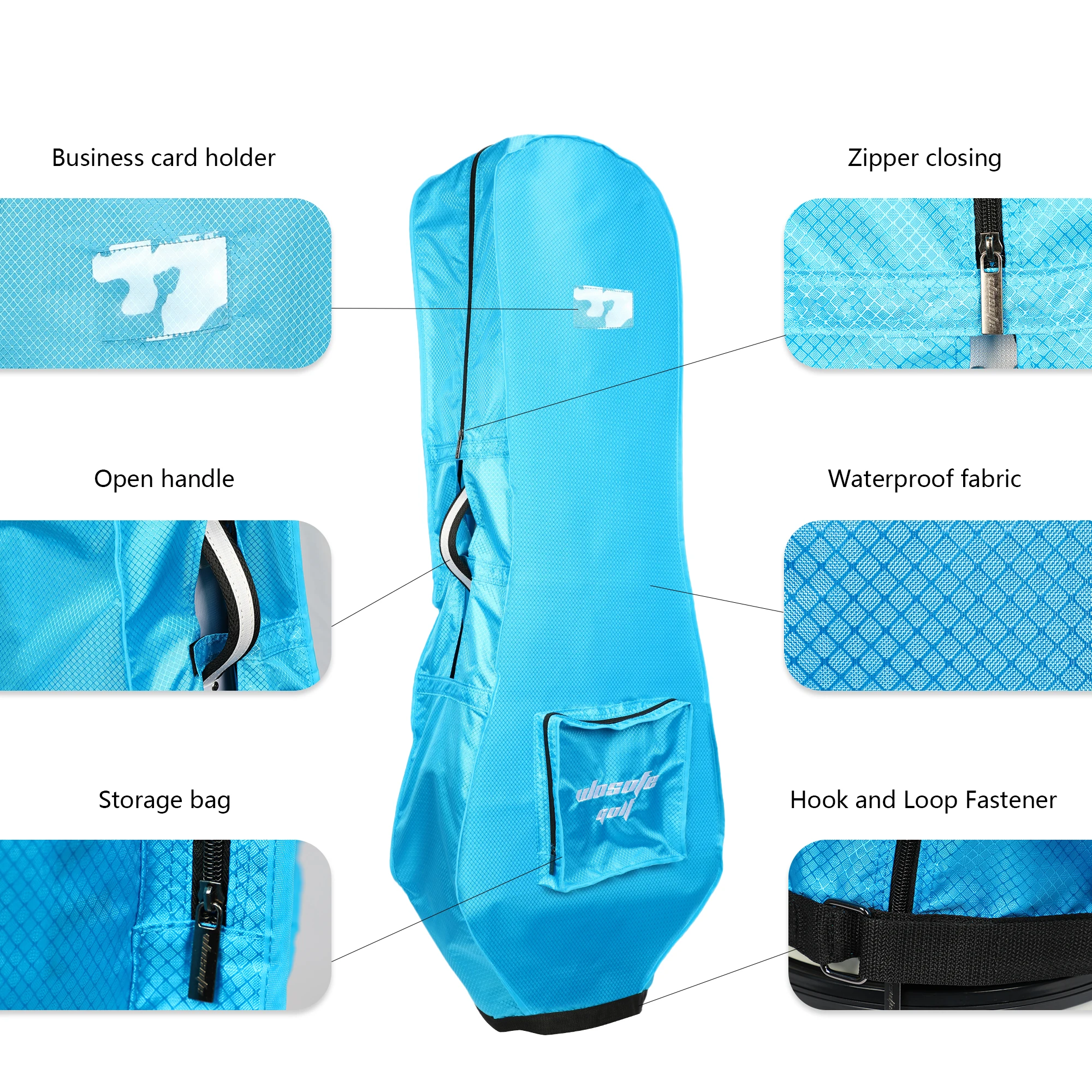 Golf Cart Bag Rain Cover,Foldable Golf Bag Cover,Nylon Light Weight Golf Travel Cover 3