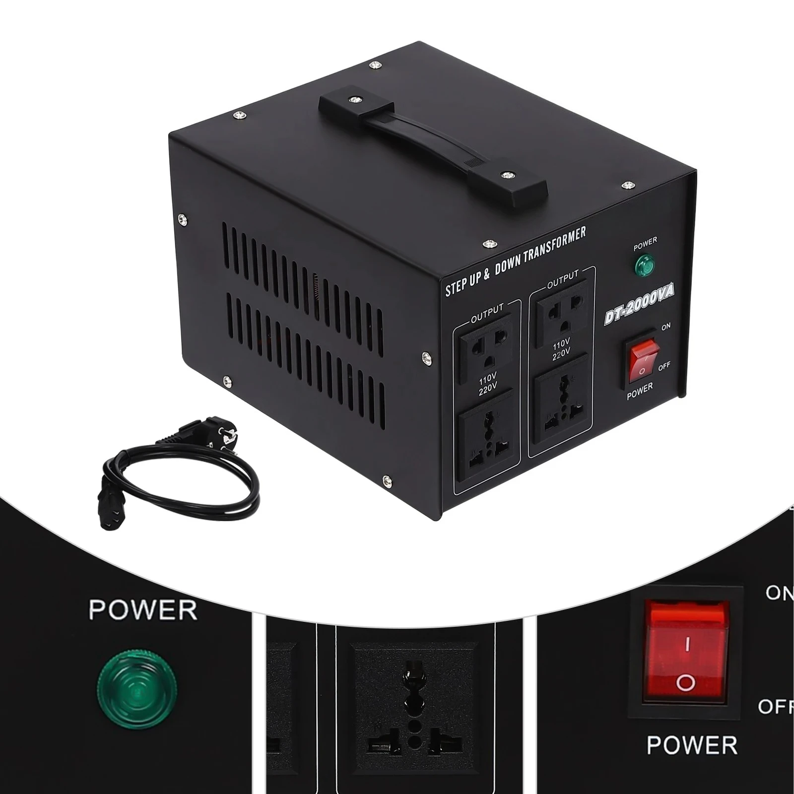 1000W-5000W 전압 변압기 스텝업/다운 전력 변환기 220V에서 110V로, 110V에서 220V로 가정용 기기용