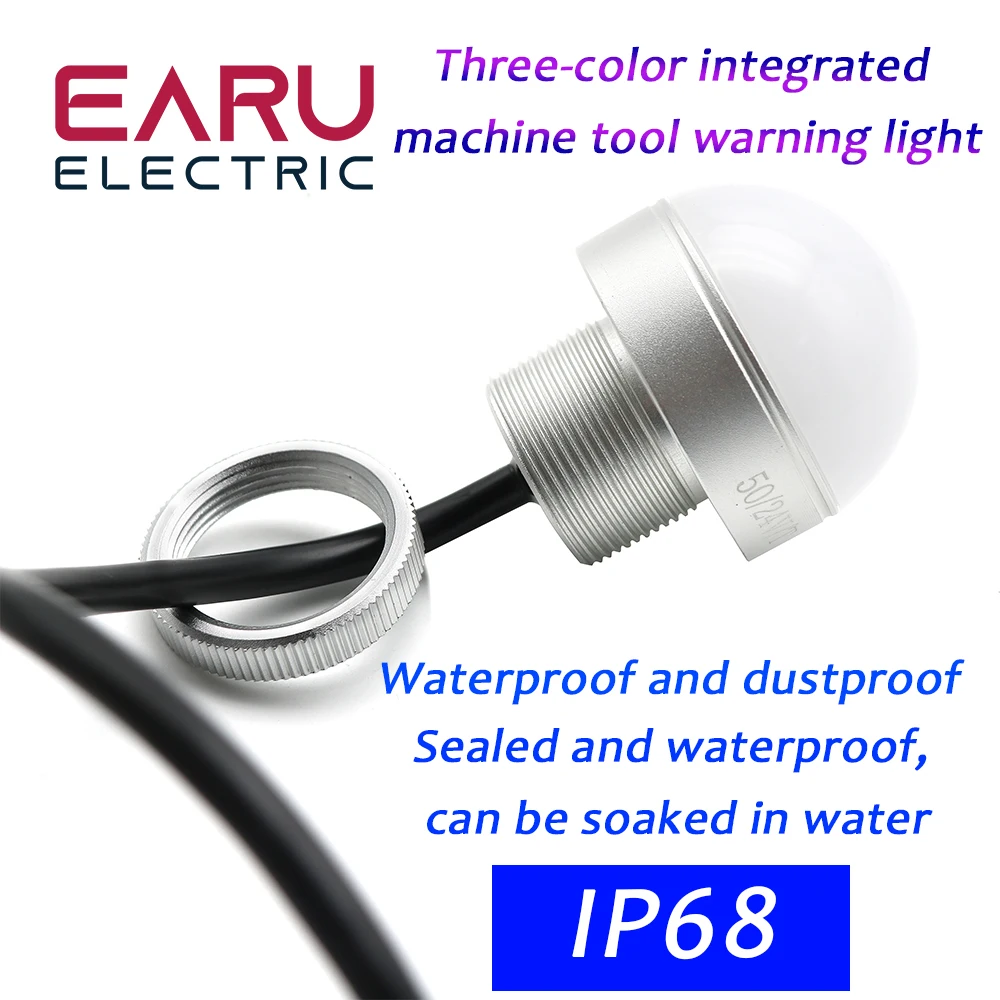 

Machine Tool Three-color Light Buzzer Waterproof Semicircle Signal Warning Light Small Equipment LED 12V 24V Red Yellow Green