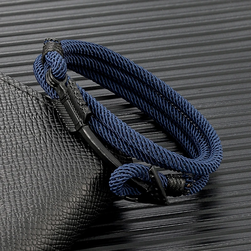 Arrow shape bracelet for men Moddom blue