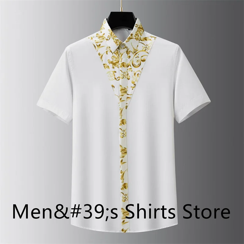 Men's Shirt 3D Printing Formal Wear Button Short Sleeve Shirt Daily Outing Business Office Clothing